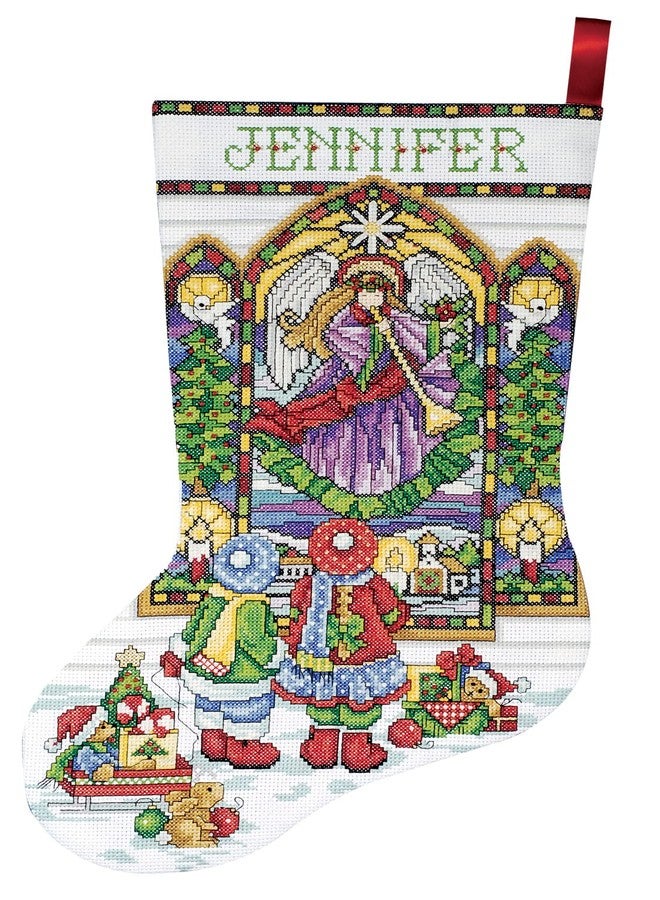 Tobin Stained Glass Counted Cross Stitch Stocking Kit - Image 1