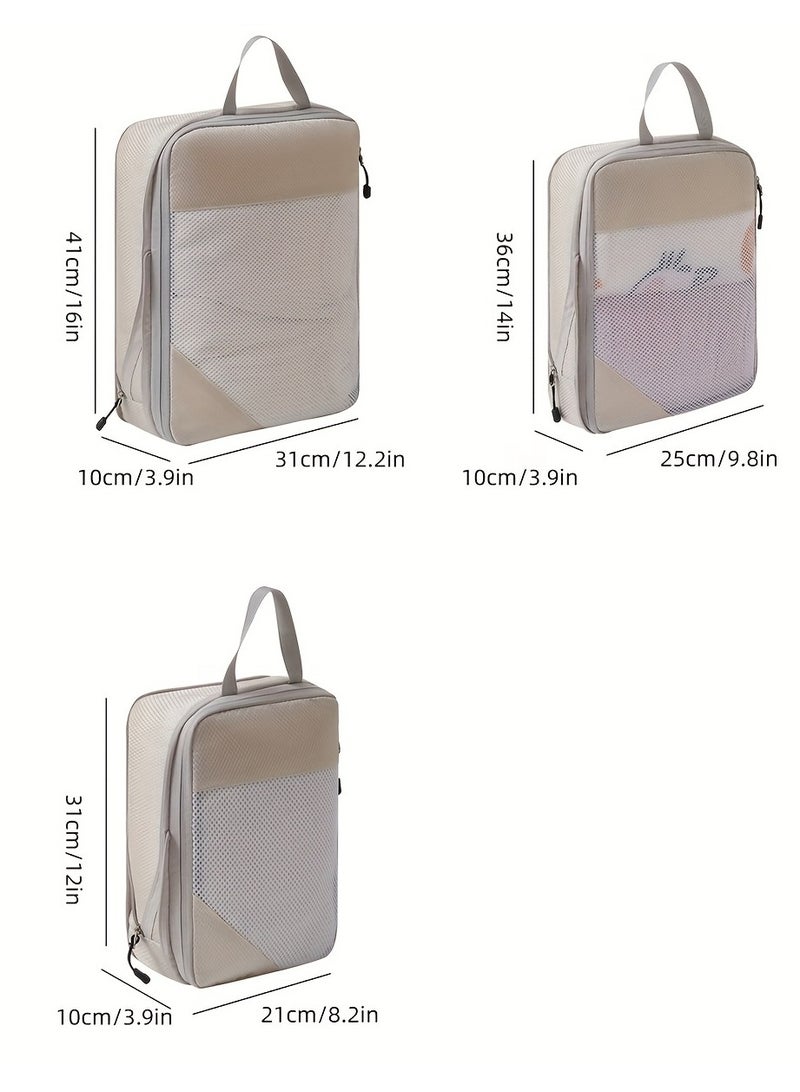 3 Set Compression Packing Cubes for Travel, Travel Bags Luggage Organizers Travel Essentials Compression Cubes for Carry on Suitcases  - Image 3