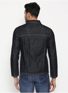 HIGH STAR Men Blue Striped Denim Jacket  - Image 2