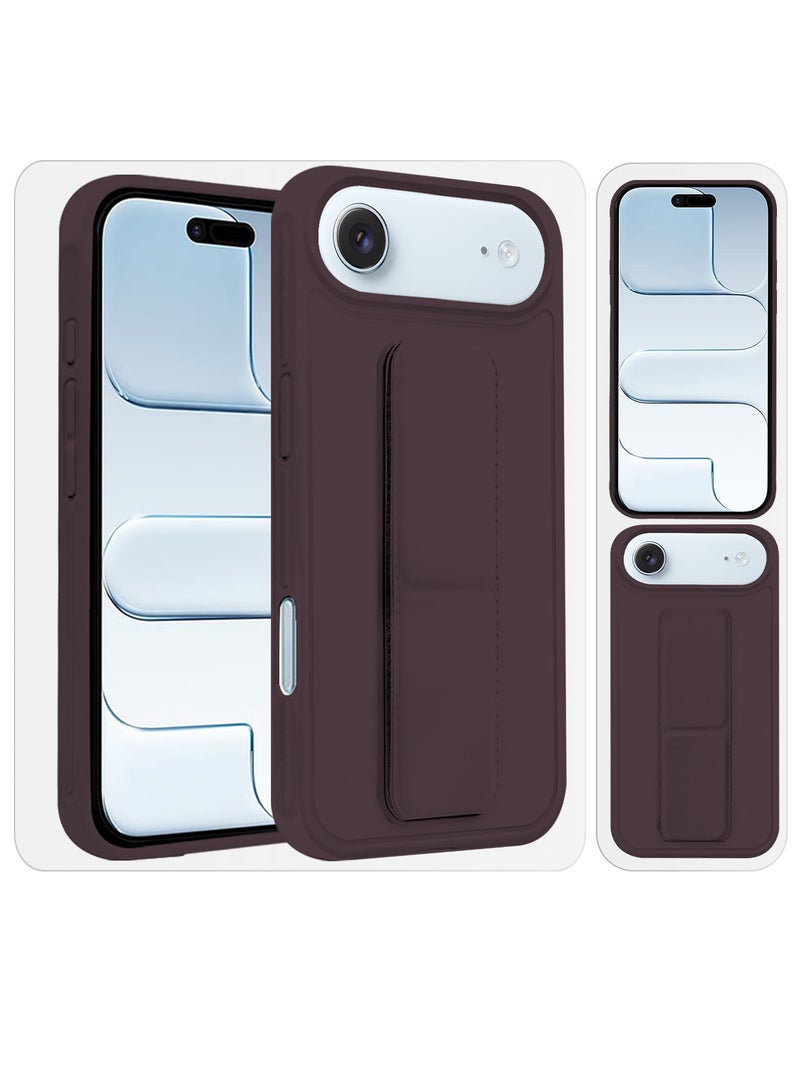 Premium PU Leather Case for iPhone 17 Air with Stand Function Shockproof and Anti Scratch Finger Grip - Image 5