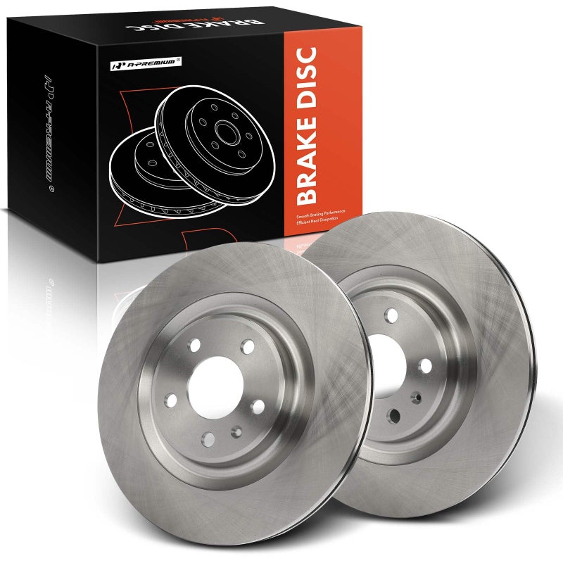A-Premium A-Premium 12.99 inch (330mm) Rear Vented Disc Brake Rotors Compatible with Select Audi and Porsche Models - A4 2017-2021, A4/A6 allroad, A4/A8 Quattro, Q5/Q7, A5/A6/A7, S4/S5/S7, SQ5, Macan, 2-PC Set  - Image 1