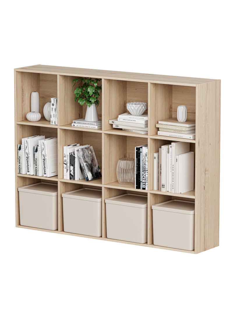 DOOHWAN 11in Cube Storage Organizer with Closed Back - Wooden Bookshelf Display Cubes for Home, Office, Closet Cabinet Organizer Shelf - Image 1