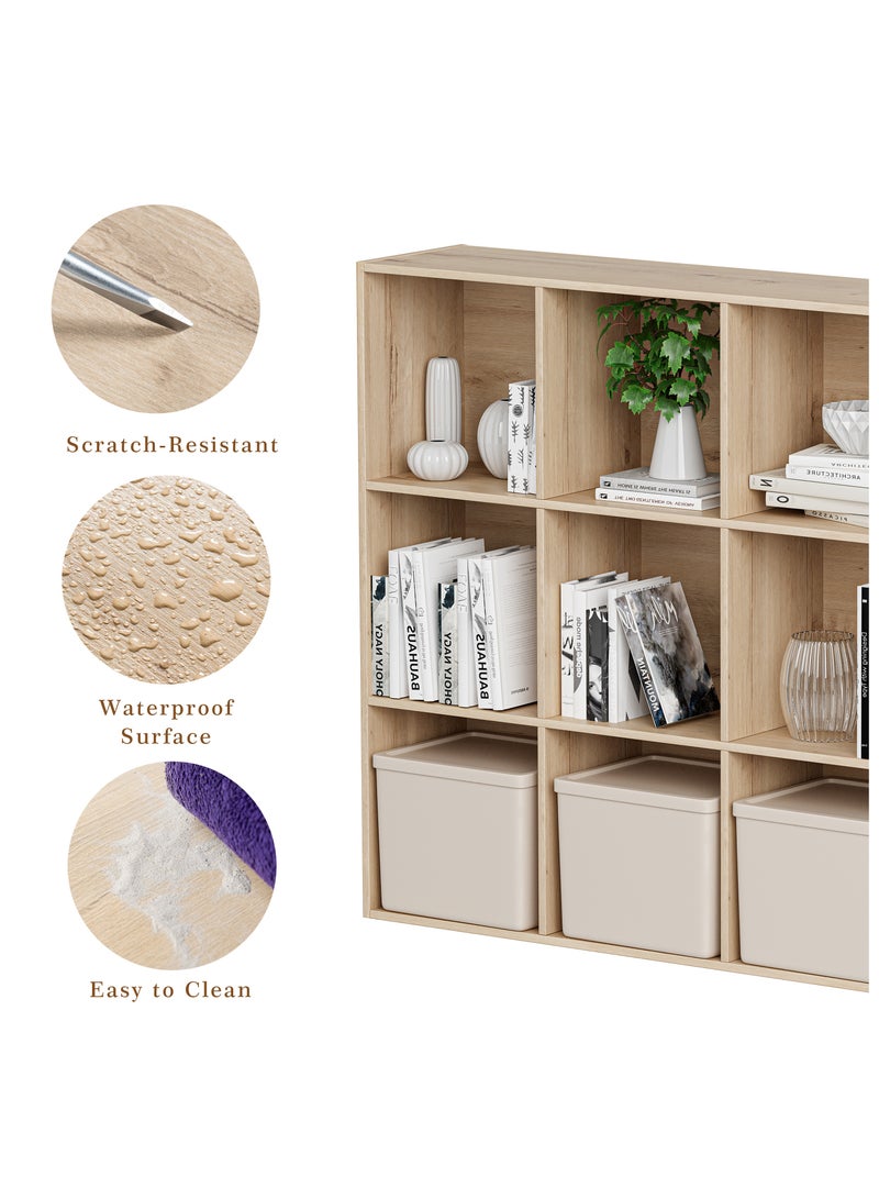 DOOHWAN 11in Cube Storage Organizer with Closed Back - Wooden Bookshelf Display Cubes for Home, Office, Closet Cabinet Organizer Shelf - Image 4