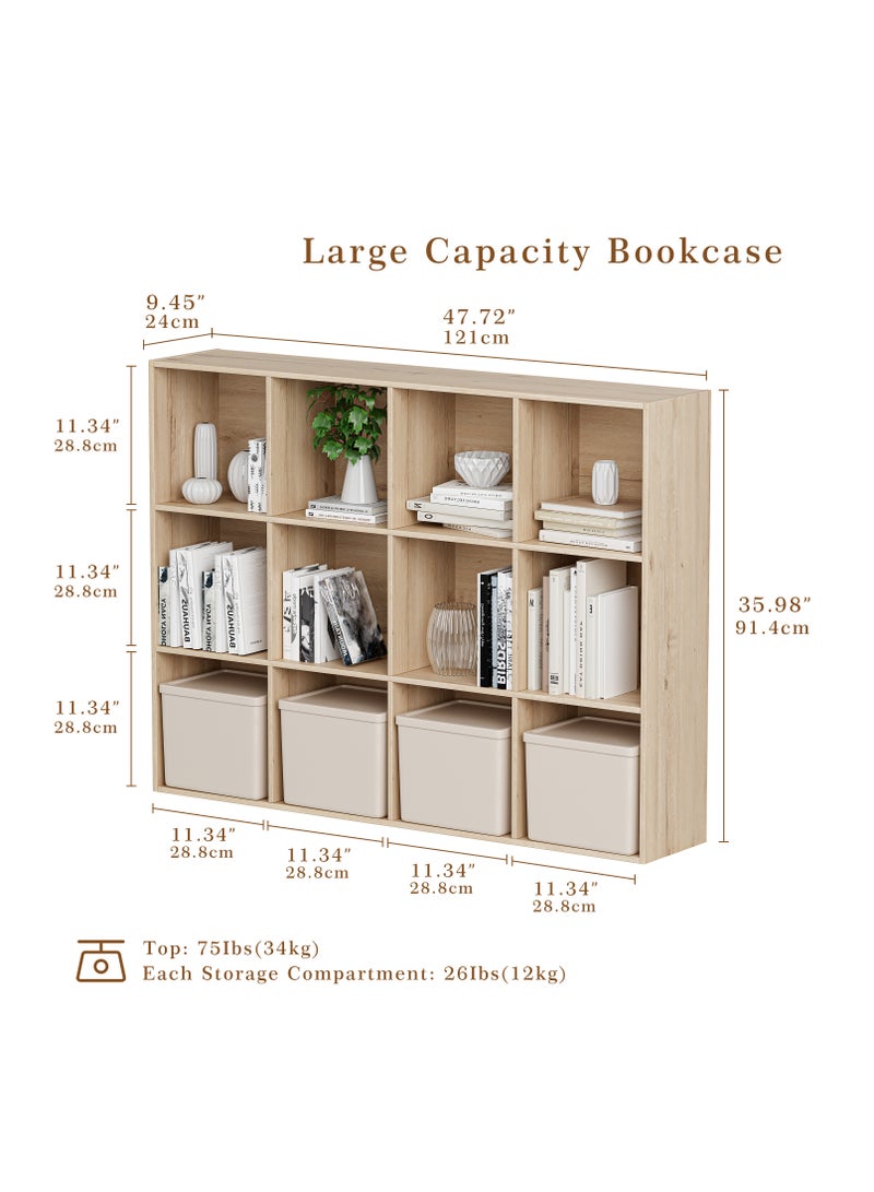 DOOHWAN 11in Cube Storage Organizer with Closed Back - Wooden Bookshelf Display Cubes for Home, Office, Closet Cabinet Organizer Shelf - Image 5