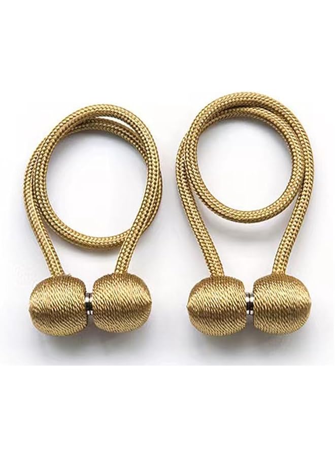 erorex 4Pack Magnetic Curtain Tiebacks Magnetic Curtain Straps Strong Magnetic Curtain Buckle For Home Office,Gold  - Image 1