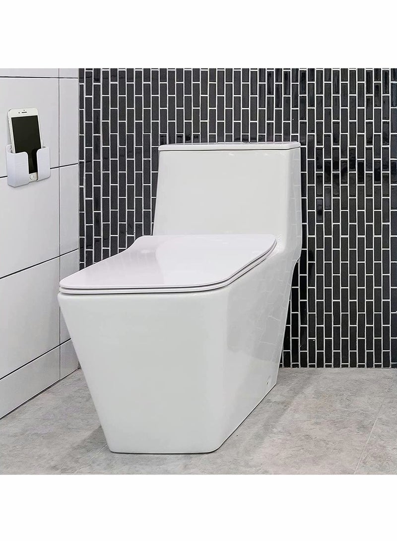 Excefore 8 Pieces Wall Mount Phone Holder, Adhesive Remote Control Storage Box Wall Mount Charging Phone Stand Holder Adhesive Non Slip Media Organizer Storage Box for Bedroom Kitchen Bathroom (White) - Image 4