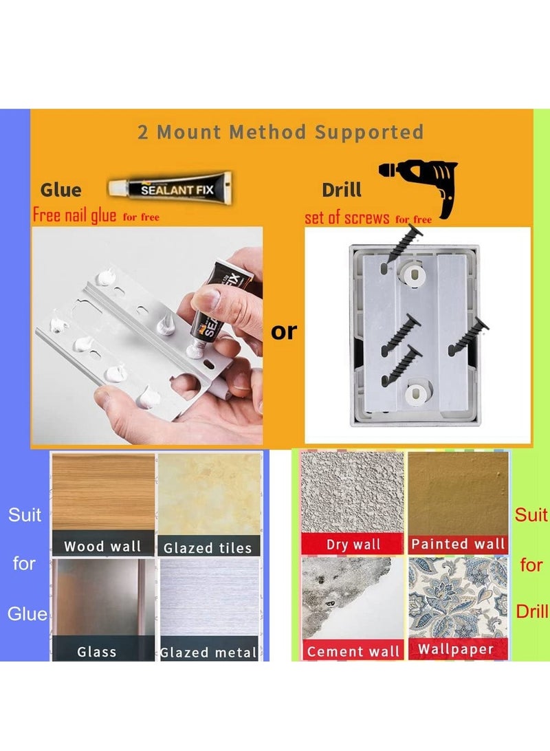 شو وو حبل غسيل قابل للسحب بطول 4.2 متر للاستخدام الخارجي والداخلي، حبل تجفيف قابل للتعديل من الفولاذ المقاوم للصدأ عالي التحمل مع جراب ABS من الألومنيوم، مثبت على الحائط ذاتيًا باللون الأبيض  - Image 5