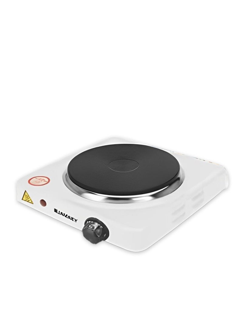 Hot Plate one burner with Italian technology 1500 watts, white color, JMK7013, very suitable for outdoor places, trips, summer resorts, and offices, Small and comfortable electric heater for easy cooking.