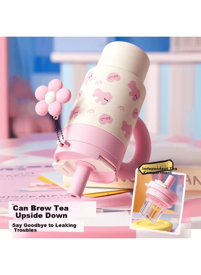 Vanow Qiaoqiao Insulated Water Bottle Large Capacity Women  New High-value Ceramic Liner Straw Tumbler - Image 3