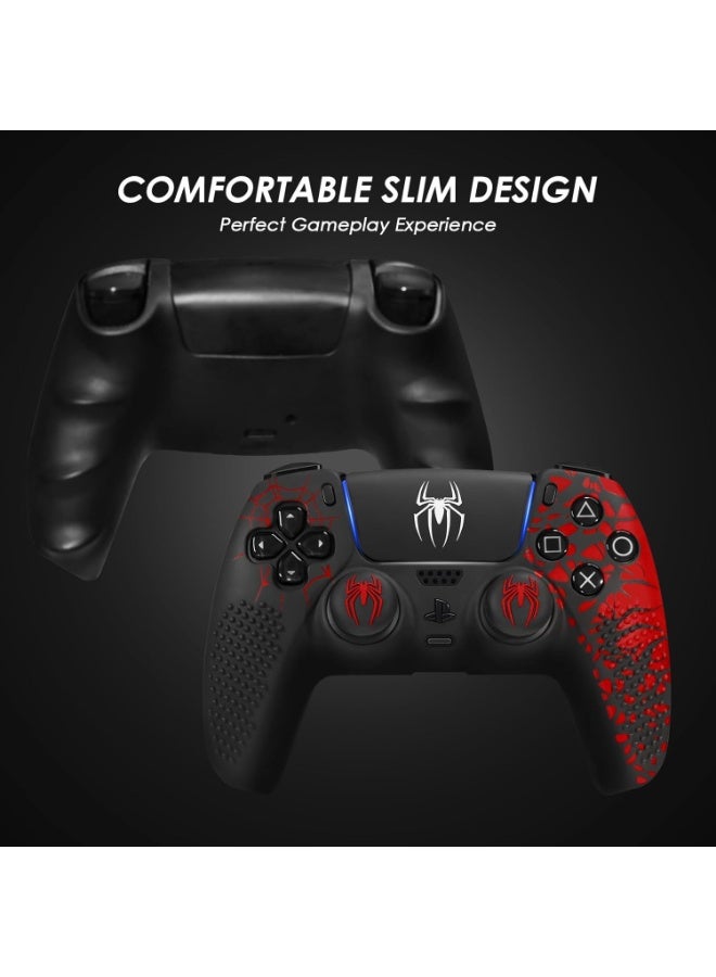 Chabeia Anti-Slip PS5 Controller Skin, PS 5 Controller Accessories, Non-Slip Silicone PS 5 Cover Thumb Grip Gaps, Touch Pad Sticker and Cover Wrap Stickers (Pack of 1) - Image 2