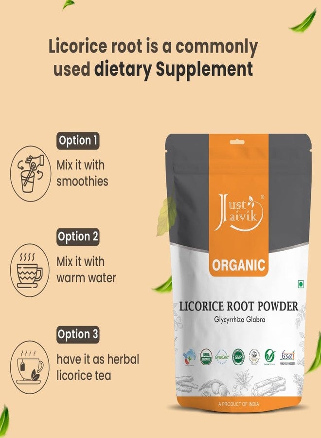 Just Jaivik Organic Licorice Root/Mulethi/Atimadhuram Podi/Athimadhura Hittu Powder 227g - USDA Organic Certified Herb - Image 4