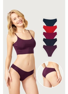 COTTONHILL Basic Non-Marking Laser Cut Women's Bikini Panties 5 Pack - 2  - Image 1