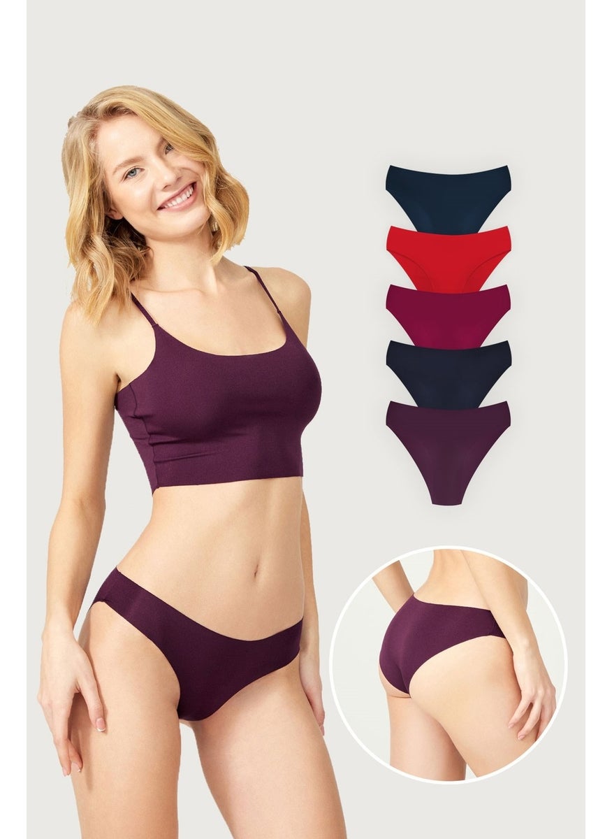 COTTONHILL Basic Non-Marking Laser Cut Women's Bikini Panties 5 Pack - 2  - Image 1