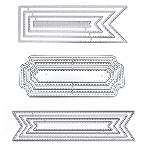 Urvoo 3 Pack Bookmark Metal Cutting Dies DIY Craft Carbon Steel Embossing Template Cutting Dies Metal Stencils Scrapbooking Tool for Card Scrapbooking DIY (Bookmark) - Image 1