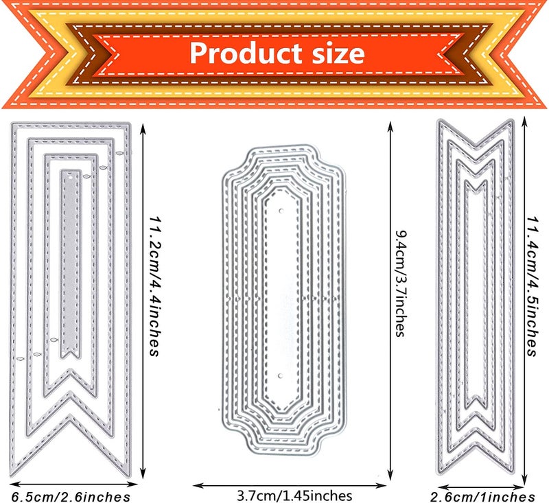 Urvoo 3 Pack Bookmark Metal Cutting Dies DIY Craft Carbon Steel Embossing Template Cutting Dies Metal Stencils Scrapbooking Tool for Card Scrapbooking DIY (Bookmark) - Image 2