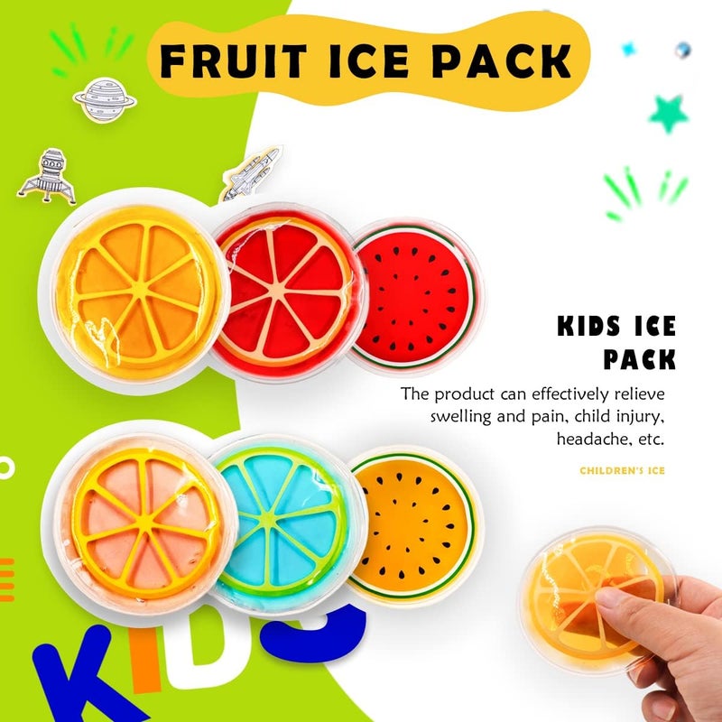 Couleurs Kids Ice Pack Hot or Cold Pack Gel Cooling Pad Reusable for Injuries Medical HealthSwelling and Pain Relief Tired Eyes Child Injury Headache Sinus Relief Fruit Ice Pack - Image 2