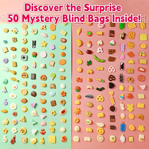 CIYOJA 50 Pack Mini Food Blind Bags for Kids Small Dollhouse Accessories Party Favors Set with Tiny Resin Food Toys Perfect for Pretend Cooking Games Miniature Kitchen Play Collecting - Image 5