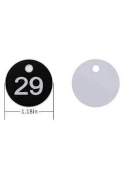 SYOSI Plastic ID Number Tags, Engraved Tags Key Tags Without Key Rings for Locker Dorm Hotel Bar Restaurant Club Restaurant Table Numbers (1-50, Black)  - Image 2