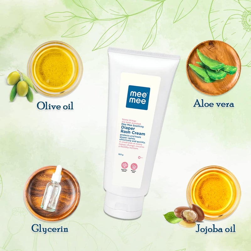 Mee Mee Baby Nappy Cream | Natural Diaper Rash Cream | Treats and Prevents Diaper Rash | Goodness of Aloe Vera (with Soothing Relief- 100 g (Single Pack) - Image 3