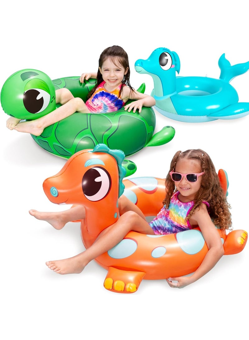 MUMS PLANET Inflatable Dinosaur Baby Swim Float – Kids Pool Float with Comfortable Seat – PVC Swimming Float for Infants & Toddlers – Pool & Beach Water Toy - Image 4