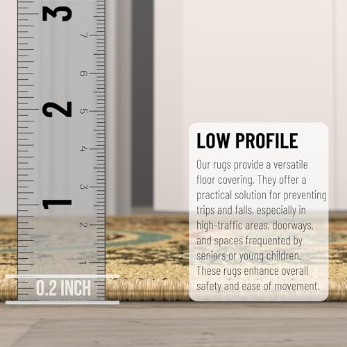 Ottomanson Hallway Runner Rug 2'7" x 9'10" Non Slip Paisley Area Rugs Easy to Clean Laundry Rug Runner Durable & Pet Friendly Floor Carpet Runners for Hallways Entryway Living Room Kitchen, Beige - Image 4