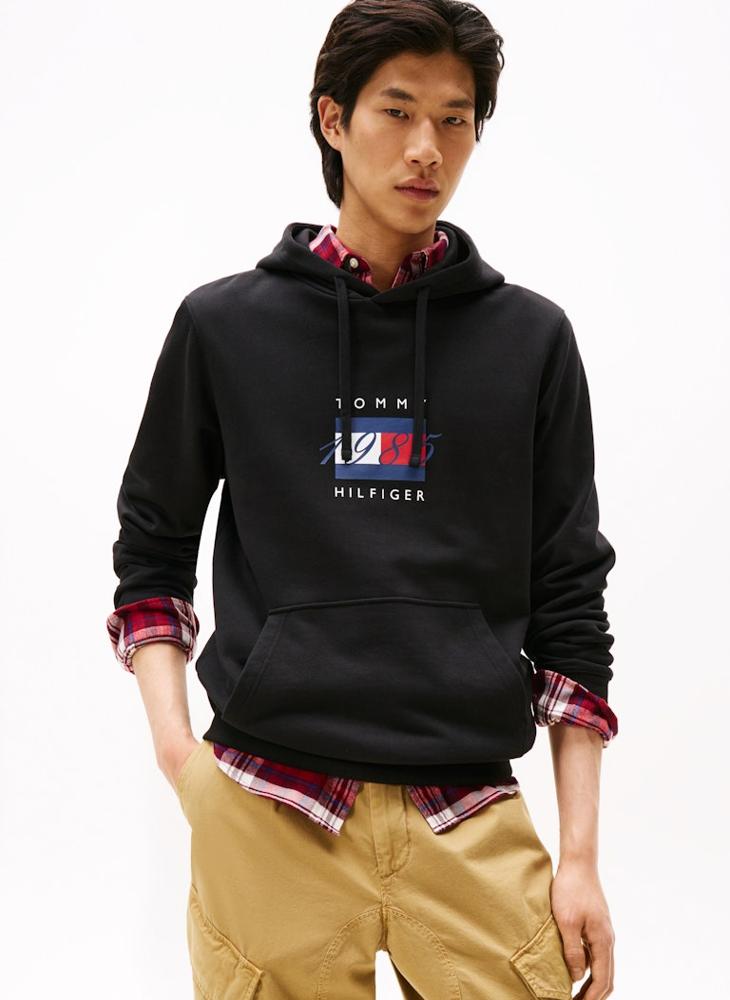 TOMMY HILFIGER Flag Graphic Drawstring Hoody - Image 1