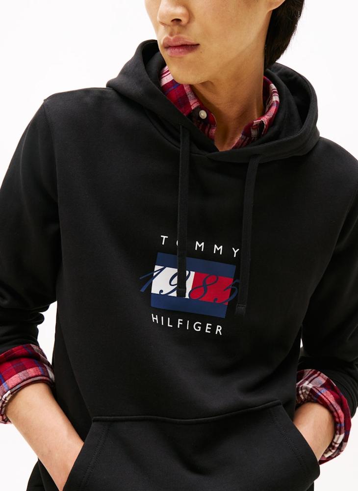 TOMMY HILFIGER Flag Graphic Drawstring Hoody - Image 3
