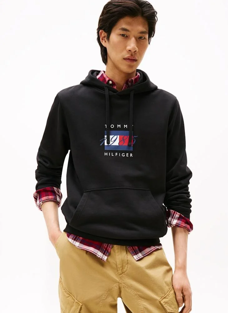 Flag Graphic Drawstring Hoody