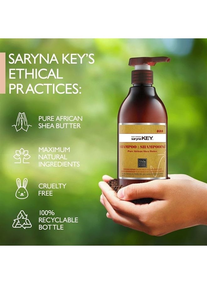 Saryna Key - Shampoo for Damaged Hair with Pure African Shea Butter - Moisturizing Shampoo for Dry Damaged Hair - Professional Keratin Treatment - Sulfate Free, No Parabens, Cruelty Free (500ml/16.9oz) - Image 1