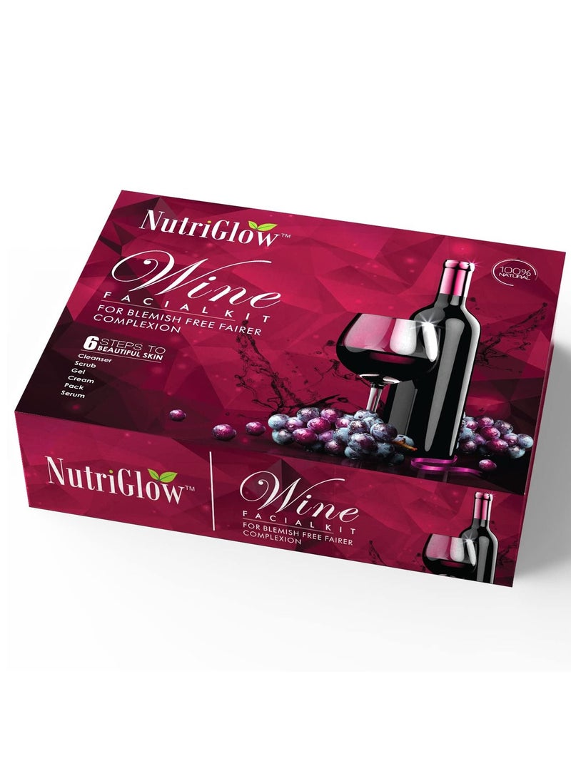 NutriGlow Facial Cleanup Kit is a 6-piece skincare set with a deep cleanser, scrub, nourishing gel, whitening cream, mask pack, and anti-aging serum - 250g, Serum - 10ml. - Image 1