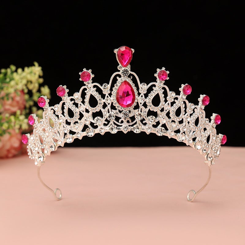 Mori Crown Headwear Birthday Super Fairy 18-year-old Adult Ceremony Princess Best Friend Gift Crown Photo Crown Premium silver [rose red]] 