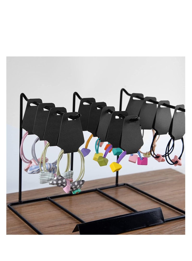 SYOSI Necklace Display Cards, Jewelry Display Cards, Bracelet Card Holder Blank Kraft Paper, Price Tags Hang Tags Card for Packaging Necklaces, Bracelets, Keychains, Hair Ties 200Pcs Black  - Image 2