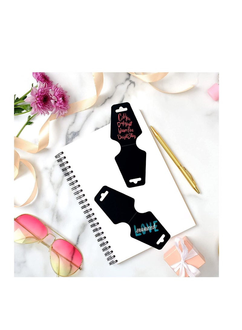SYOSI Necklace Display Cards, Jewelry Display Cards, Bracelet Card Holder Blank Kraft Paper, Price Tags Hang Tags Card for Packaging Necklaces, Bracelets, Keychains, Hair Ties 200Pcs Black  - Image 4