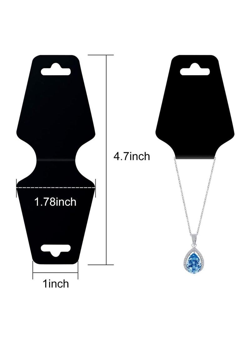 SYOSI Necklace Display Cards, Jewelry Display Cards, Bracelet Card Holder Blank Kraft Paper, Price Tags Hang Tags Card for Packaging Necklaces, Bracelets, Keychains, Hair Ties 200Pcs Black  - Image 5