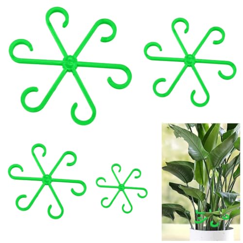 HASTHIP® 4 Pack Plant Climbers Stem Holders - 6-Claw Plastic Plant Stem Supports - Gardening Plant Supports Rings - Plant Support Clips for Climbers - Stem Supports Climbing House - Plant Accessories - Image 1