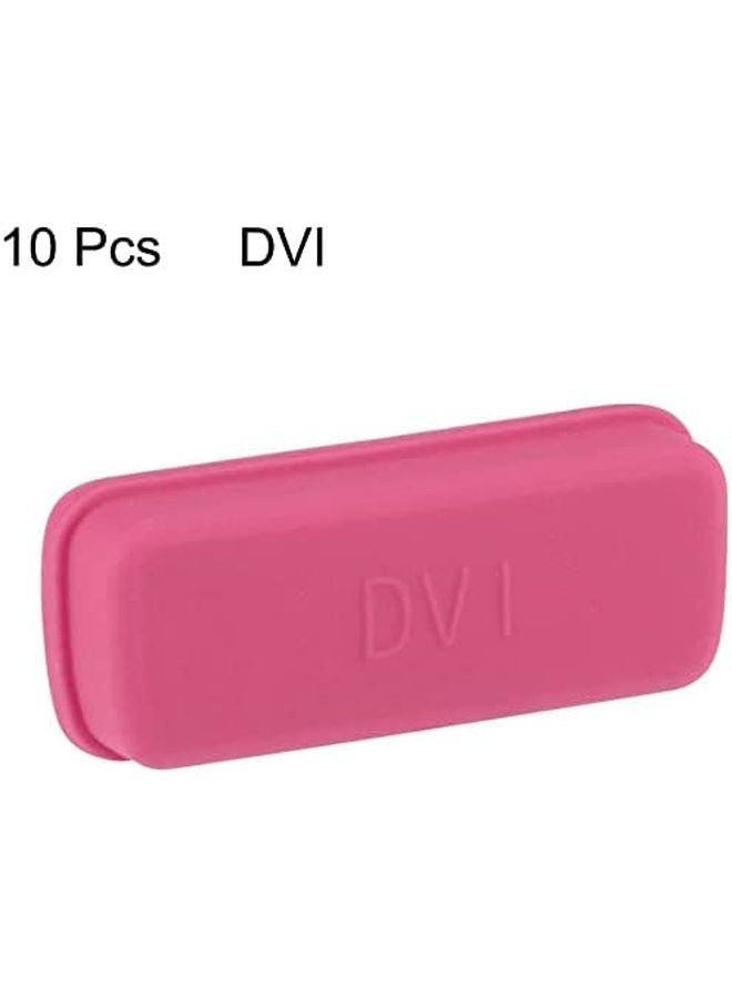 Rose Red Silicone Anti Dust Protector Caps Cover For DVI Video Port 10 Pieces - Image 3