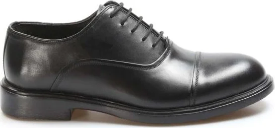 فاست ستيب Men's Genuine Leather Eva Sole Comfortable Casual Lace-Up Classic Shoes Black 630ma302