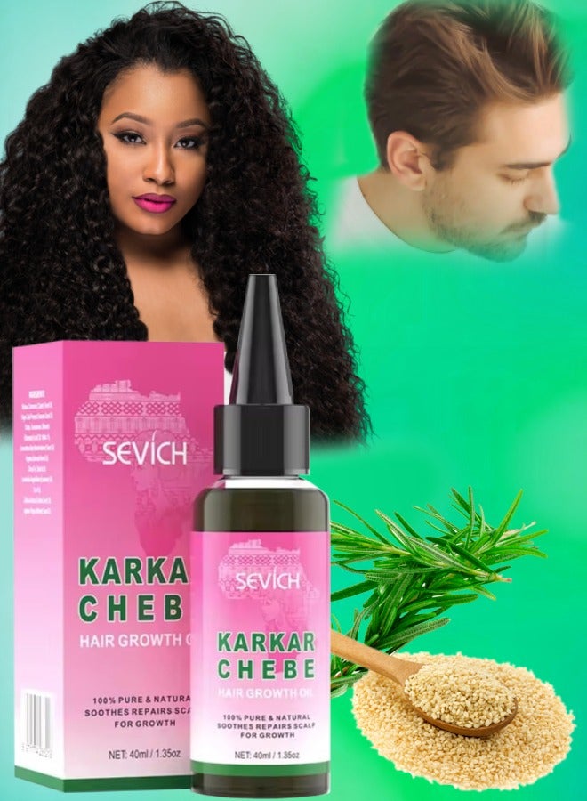 Sevich Karkar Chebe Hair Growth Oil 100% Pure and Natural Soothes Repairs Scalp for Hair Growth with Karkar and Chebe Rosemary and Castor Seed Oil Moisturize Hydrate Prevent Hair Breakage Chebe oil 40ml - Image 1