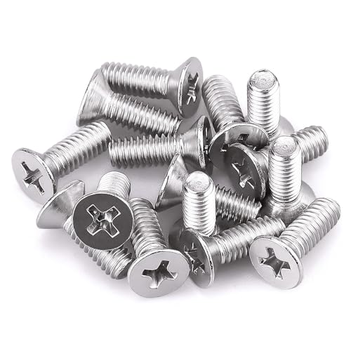EASTLO #8-32 x 1/2" Flat Countersunk Head Machine Screws, Phillips Drive, 304 Stainless Steel 18-8, Full Thread, Coarse Thread UNC, 50 PCS - Image 1