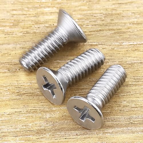 EASTLO #8-32 x 1/2" Flat Countersunk Head Machine Screws, Phillips Drive, 304 Stainless Steel 18-8, Full Thread, Coarse Thread UNC, 50 PCS - Image 2