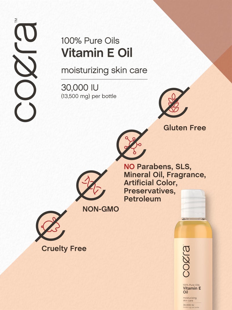 Coera Vitamin E Oil | 100% Pure 30,000 IU | 4 fl oz | For Face, Skin, Hair, and Body | Free of Parabens, SLS, & Fragrances - Image 2