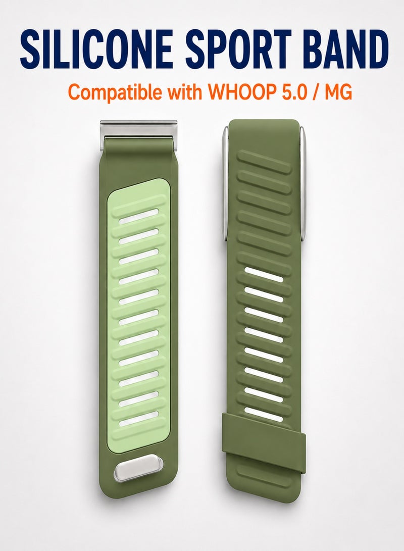 نورتك سوار سيليكون متوافق مع WHOOP 5.0 وWHOOP MG، يرجى اختيار الإصدار العادي أو إصدار MG ECG، سوار رياضي مقاوم للماء وقابل للتنفس وقابل للتعديل بإطار معدني للرجال والنساء - Image 2