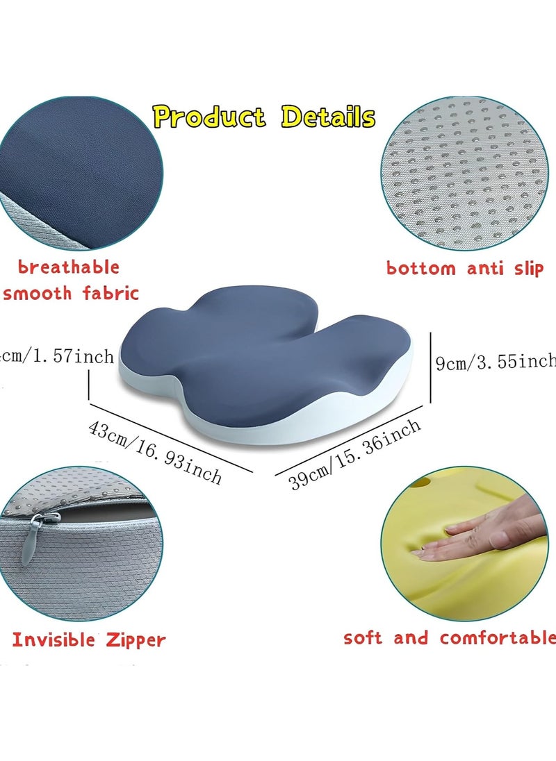 Generic Memory Foam Seat Cushion for Coccyx Pain Relief, Chair Cushion for Office Chair, Car Seat, Airplane, Comfort Tailbone Massage Pillow for Long Sitting Office Workers, Car Drivers  - Image 2