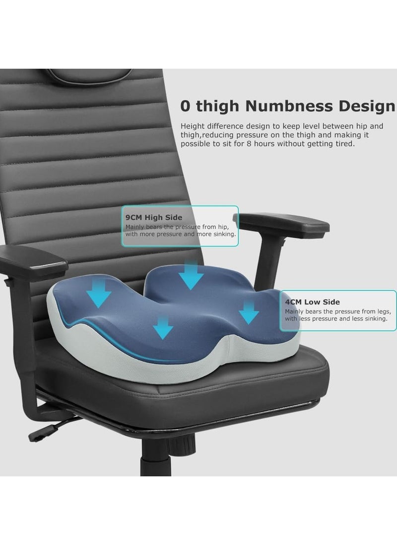 Generic Memory Foam Seat Cushion for Coccyx Pain Relief, Chair Cushion for Office Chair, Car Seat, Airplane, Comfort Tailbone Massage Pillow for Long Sitting Office Workers, Car Drivers  - Image 4