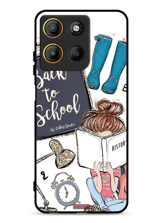 Tolwak Motorola Moto G15 Protective Case Cover Back To School Girl Reading History