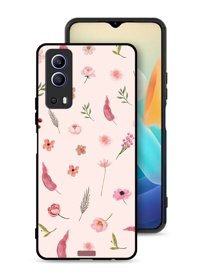 Tolwak Vivo Y72 5G Protective Case Cover Leaves And Roses Pattern - Image 1