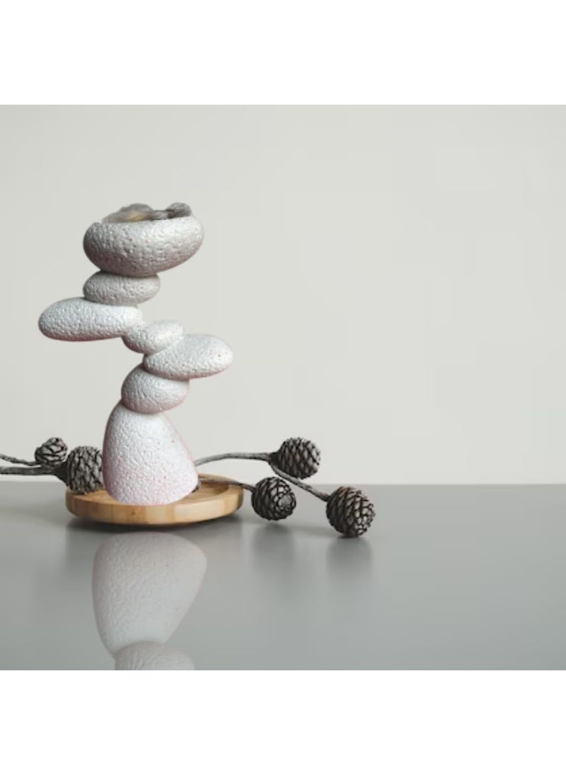HOMELEE DEKOR HOMELEE DEKOR Polyresin Balancing Cairn Stone Stack Sculpture for Interior Home Decor Indoor Outdoor Tabletop Showpiece Office Decoration Gifts Item White Pack of 1  - Image 4