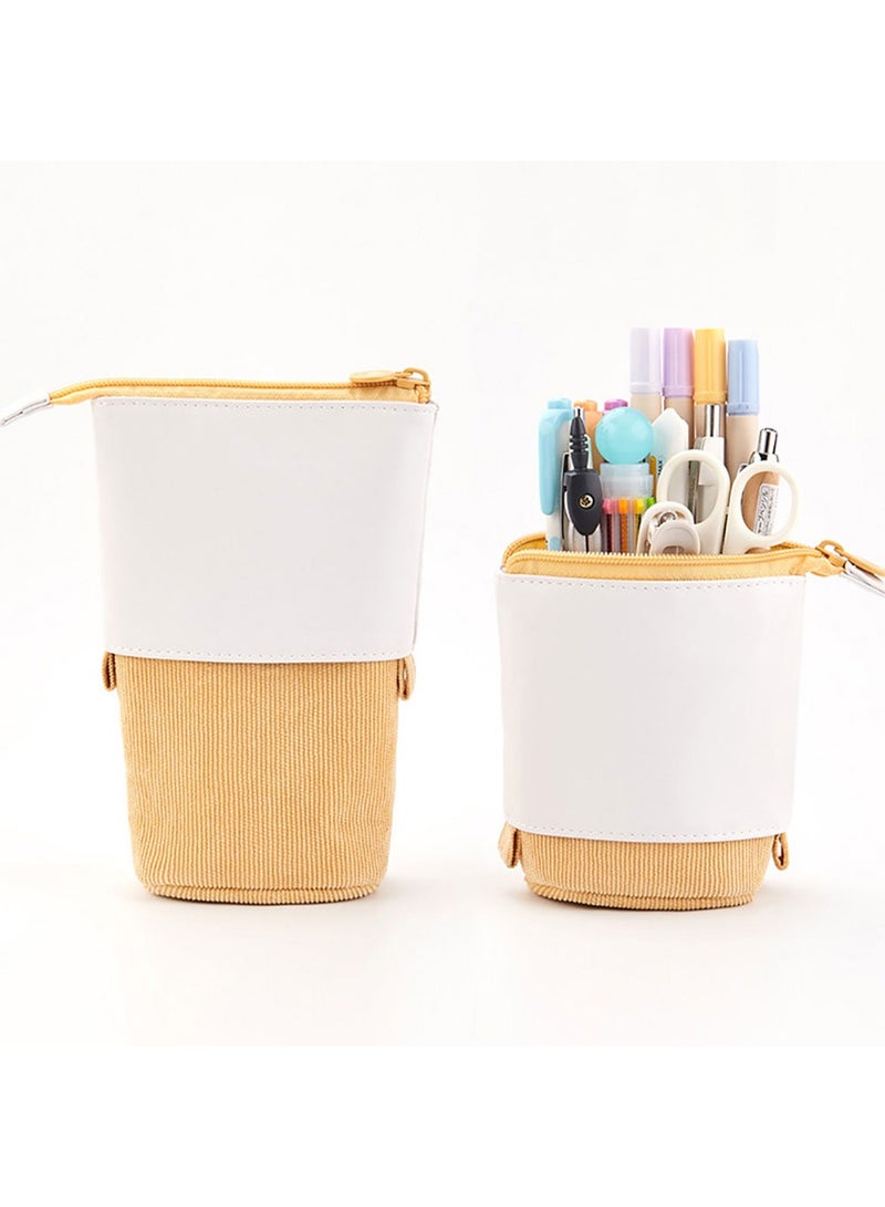 Kidle حافظة أقلام قابلة للسحب، من قماش البولي يوريثان المخملي، حافظة أقلام إبداعية متعددة الوظائف، حافظة أقلام، حافظة أقلام بسيطة لطيفة بلون واحد - Image 1