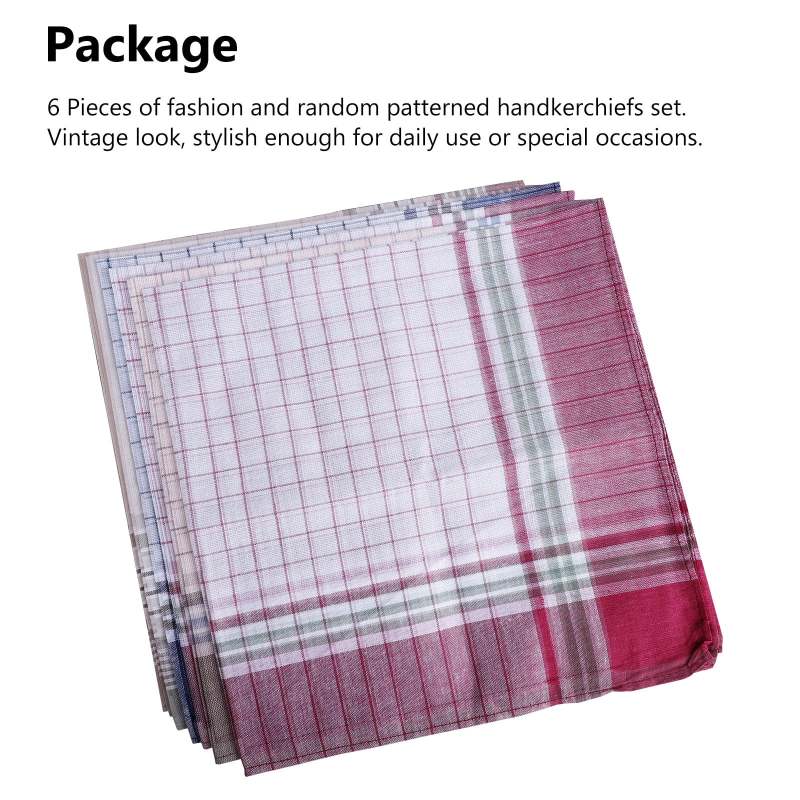 Cotton Handkerchiefs 40*40cm Stripe Hypoallergenic 100% Cotton - Reusable Eco-Friendly Pocket Square for Formal Suits, Casual Daily Wear and Sensitive Skin Users - Image 5