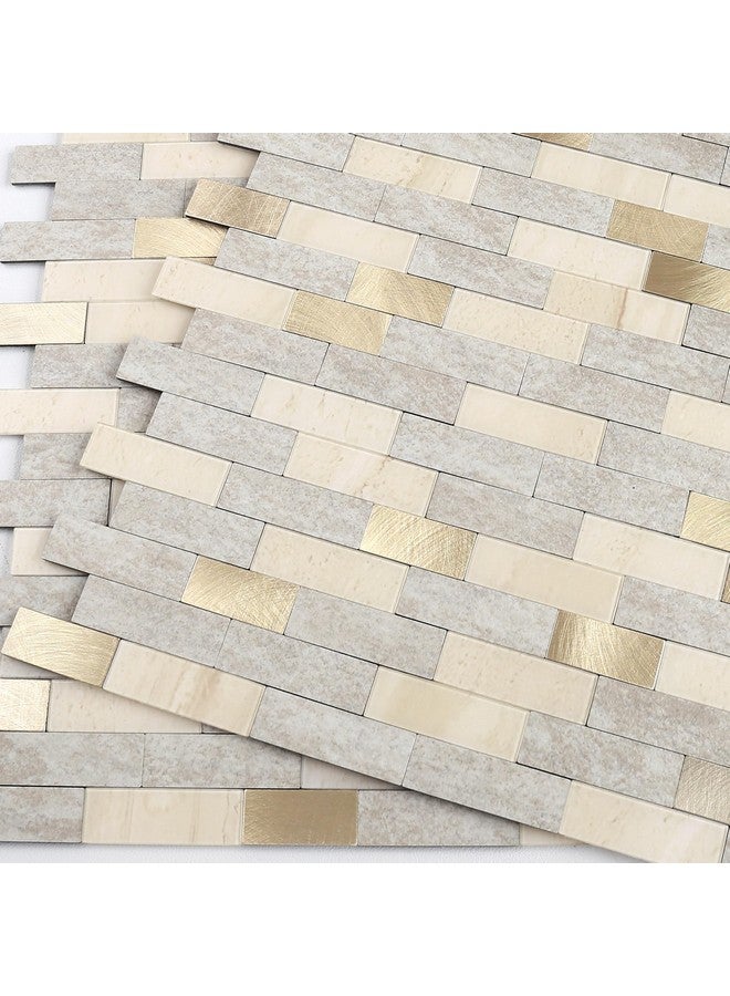 Benice BeNice Peel and Stick Backsplash for Kitchen Stickers,Peel and Stick Mosaic Tile,Stick Tiles Bathroom Tile Stickers Peel and Stick Marble Tiles Waterproof Shower Tiles(10sheets,Geige)  - Image 1